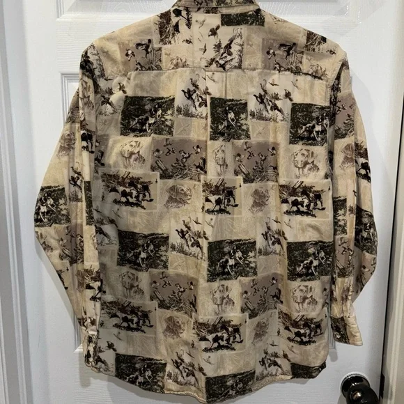 Woods & Water Outfitters Men's Dog Pheasant Long Sleeve Hunting Shirt Size L - Picture 7 of 7